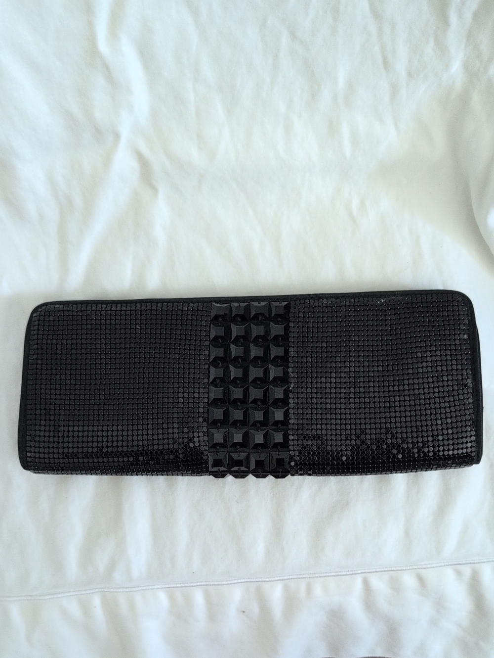 Ann Taylor Black Sequin Studded Long Card Holder
